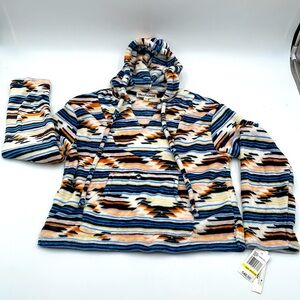 Wallflower Cropped Fleece Pullover Hoodie Jacket Coat‎ Southwestern Sunset - M